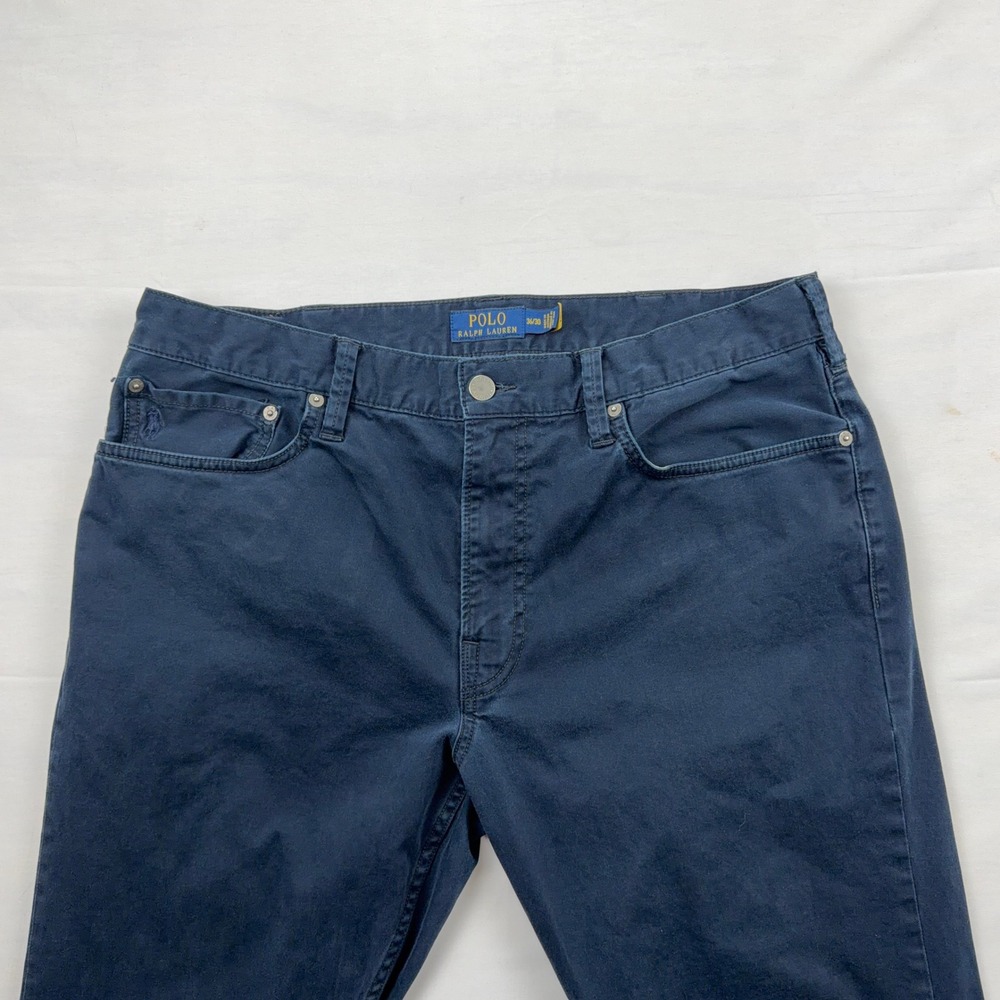 Polo Ralph Lauren Varick Slim Straight Mens Navy Blue Stretch Pants 36/30 - Picture 9 of 11